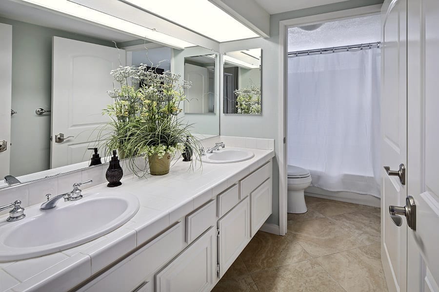 Bathroom of residential house at Hotel California by the Sea's Southern California Rehab Homes