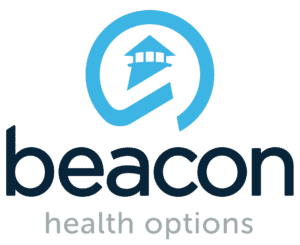 Beacon Health Options Logo in black and blue