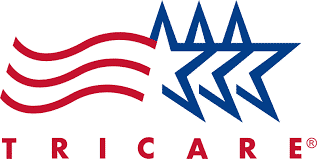 Tricare Insurance Logo with Stars and Stripes