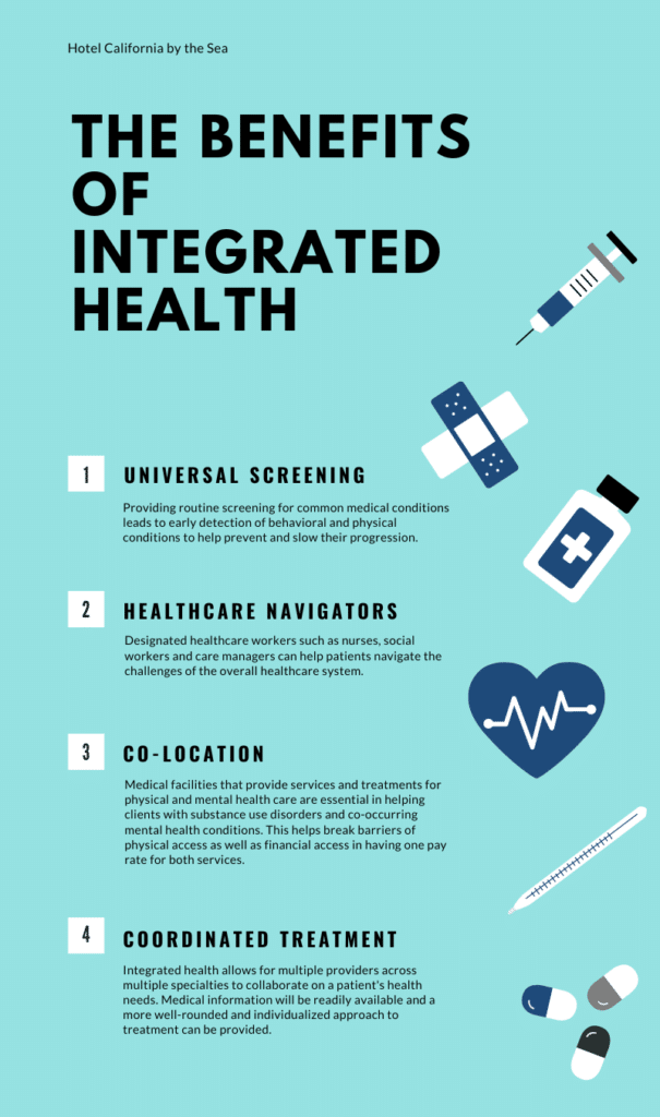 Infographic showing benefits of integrated health care.
