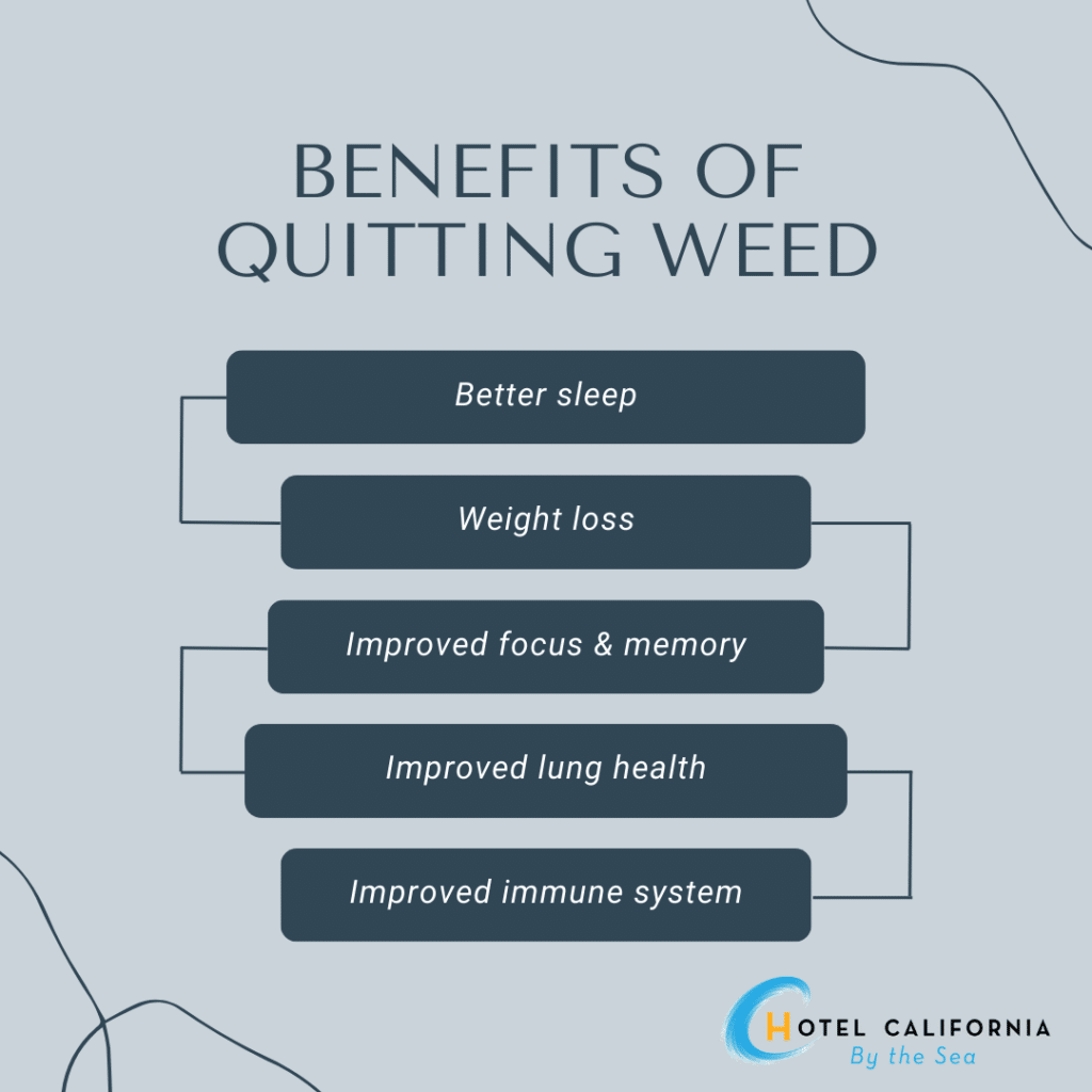 Infograph showing some of the benefits of quitting weed.