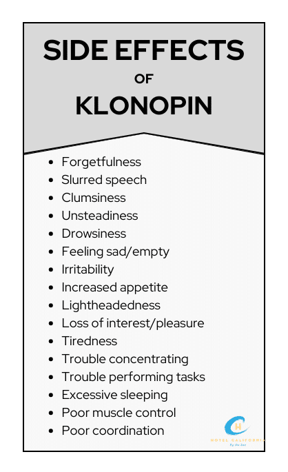 Infograph showing the side effects of klonopin abuse.