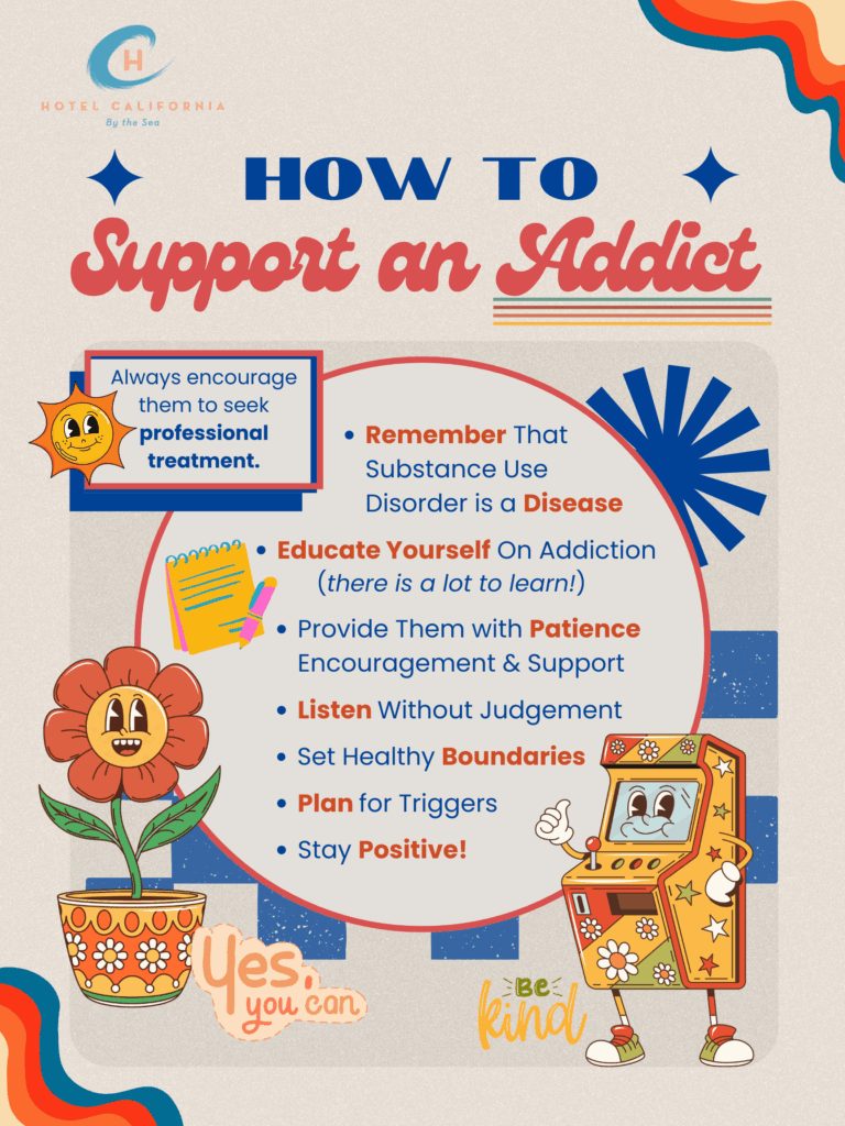 Infograph showing different ways in which you can support an addict.