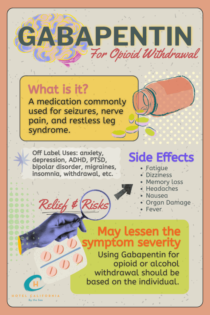 Infograph showing how gabapentin can be used for opioid withdrawal.