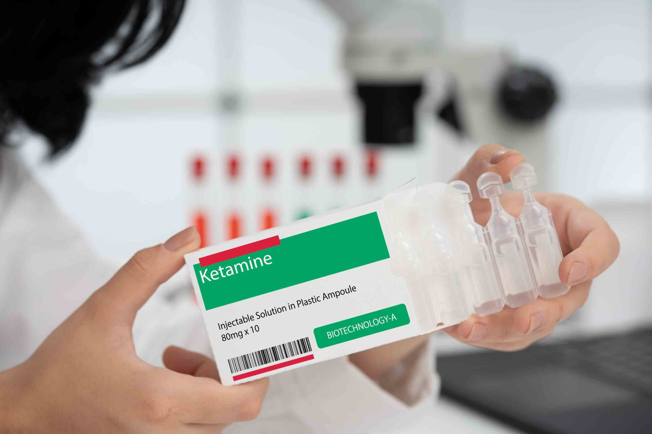 Ketamine in liquid form often used for ketamine therapy.