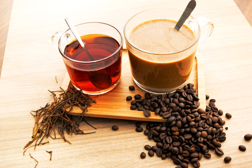 A cup of tea and cup of coffee are common types of stimulants that can contribute to stimulant addiction.