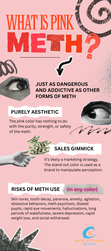 Infograph showing what is pink crystal meth and how dangerous it is.