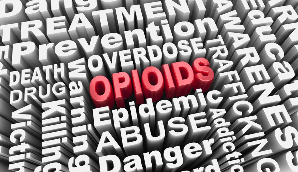 A graphic showing relevant characteristics of opioid drugs.