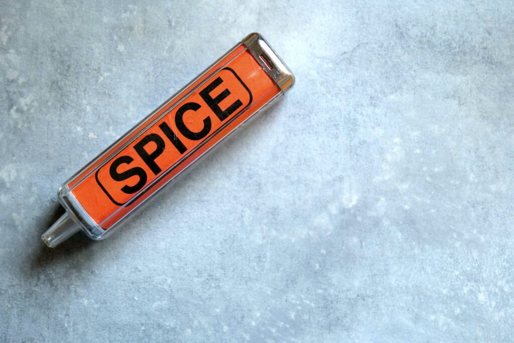 A vape device containing a synthetic substance called spice reinforces the idea that spice or K2 is addictive.