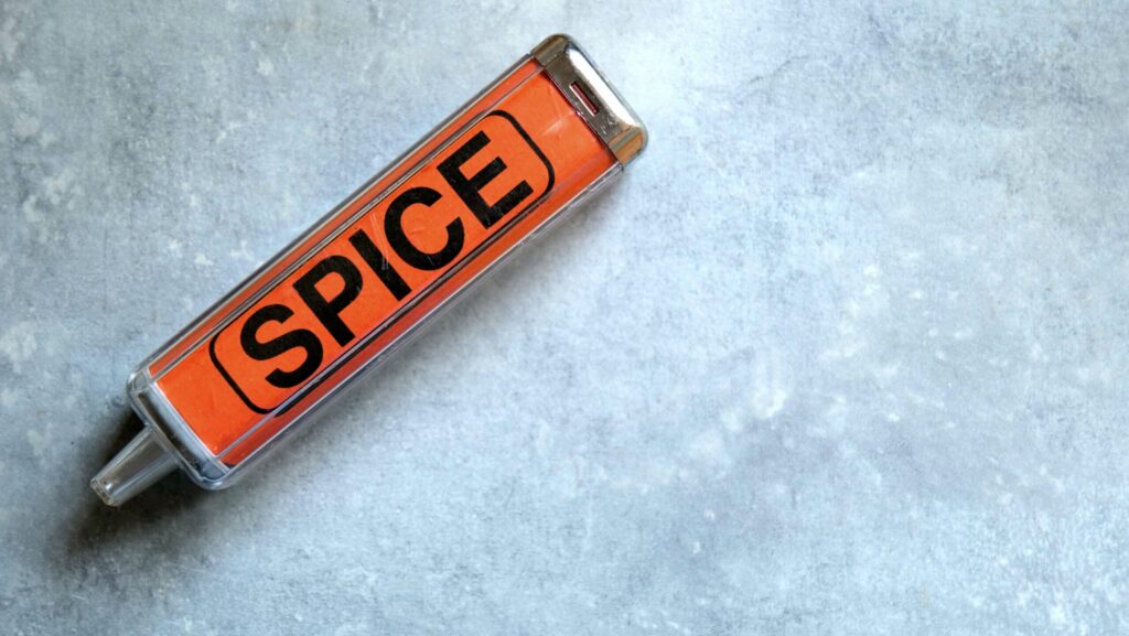 A vape device containing a synthetic substance called spice reinforces the idea that spice or K2 is addictive.
