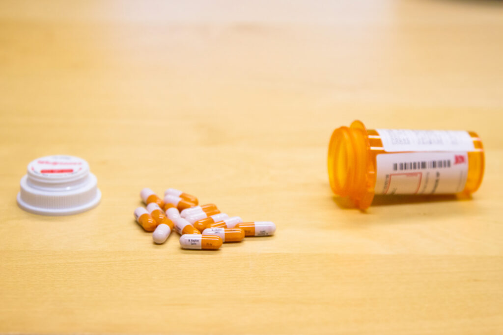 Adderall,Pills,Drugs,Medicine A spilled over pill bottle of Adderall, which if taken as recommended can prevent an Adderall crash.