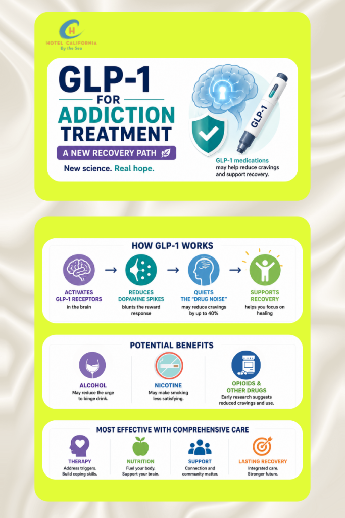 Infograph showing the impact of glp 1 for addiction treatment.