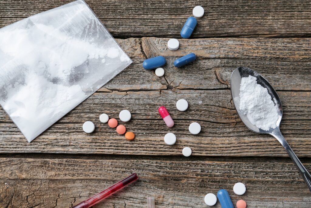 A bunch of pills, tablets and powders all representing drug laced fentanyl.