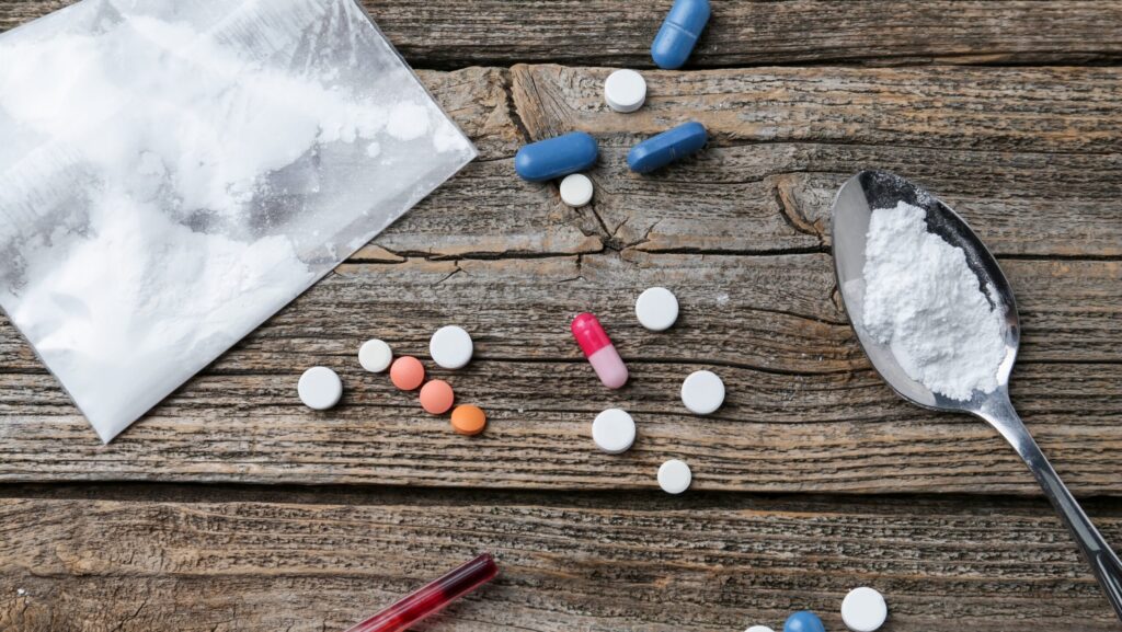 A bunch of pills, tablets and powders all representing drug laced fentanyl.